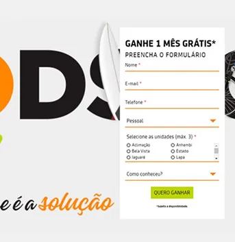 Página de conversão com formulário de lead da GoodStorage